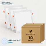 Set van 10 stuks LED Downlight Vierkant 120x120mm - Daglichtwit 6000K - in LEDPLANET doos