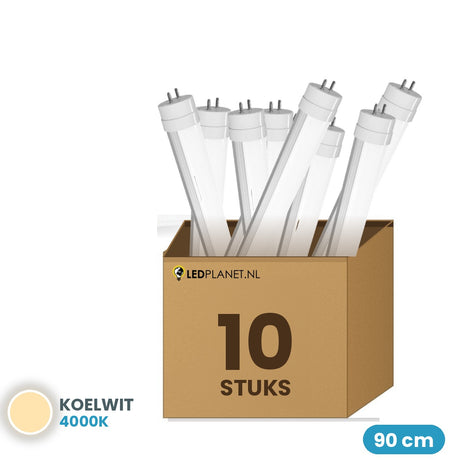 10 stuks LED TL buis T8 90cm 14W 1.680 lm Koelwit 4000K