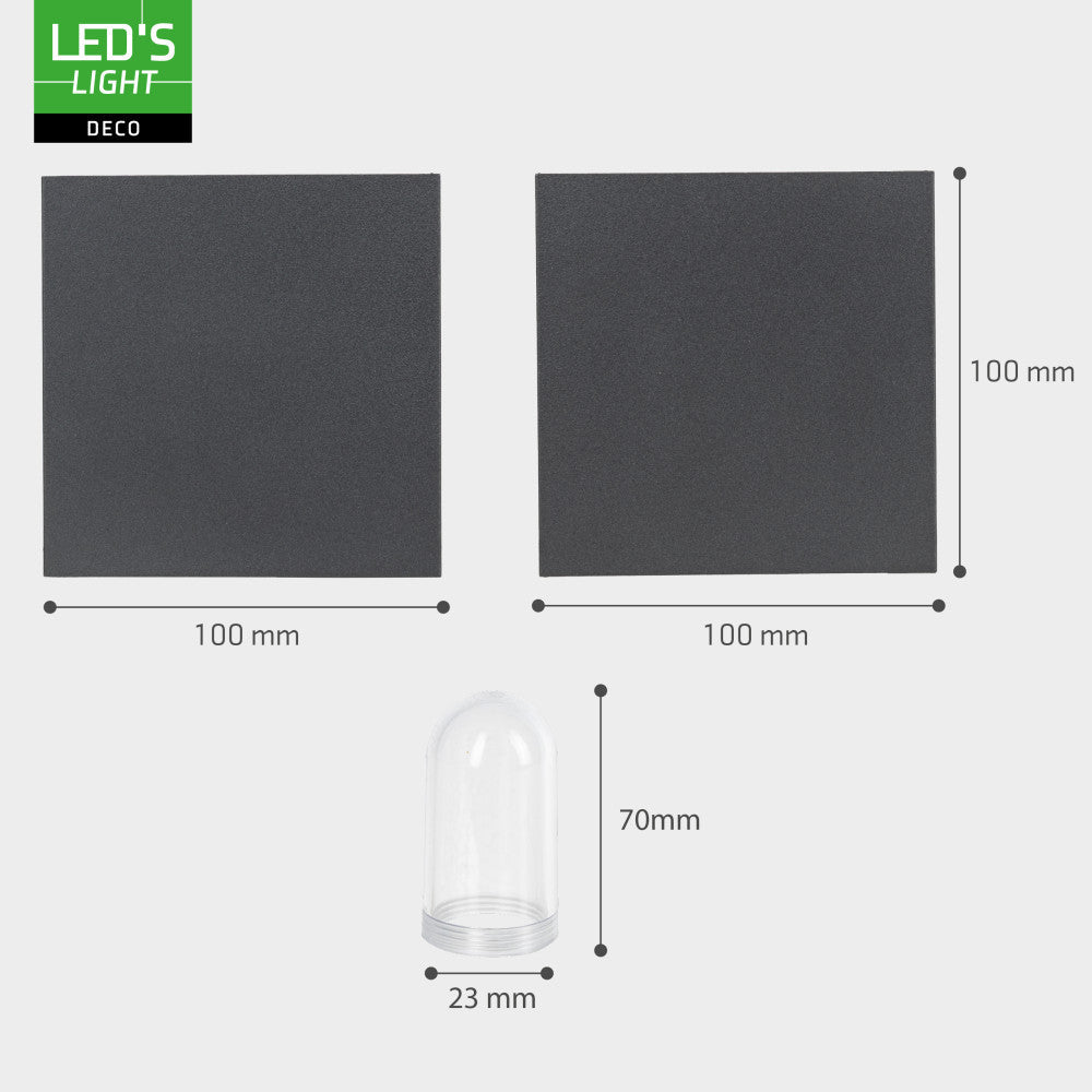 Lumo Cube anthracite - Applique murale sans source lumineuse - 1x G9 non inclus - IP65