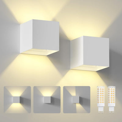 Lumo Cube blanc - Applique murale sans source lumineuse - 1x G9 non inclus - IP65