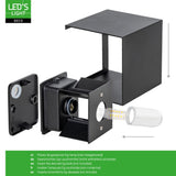 Applique LED Lumo Cube avec douille G9 - étanche IP65 - noire - source lumineuse non incluse