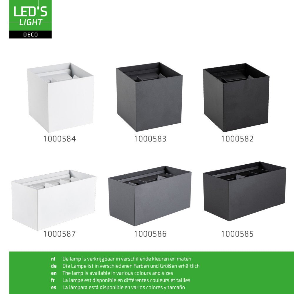 Applique LED Lumo Cube avec douille G9 - étanche IP65 - noire - source lumineuse non incluse