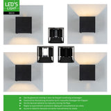 Applique LED Lumo Cube avec douille G9 - étanche IP65 - noire - source lumineuse non incluse