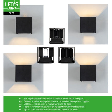 LED wandlamp Lumo Cube G9 fitting - IP65 waterdicht - zwart - excl. lichtbron