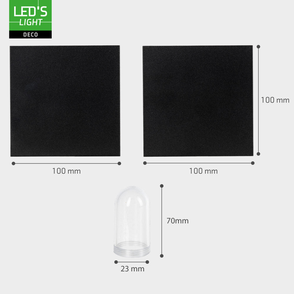 Applique LED Lumo Cube avec douille G9 - étanche IP65 - noire - source lumineuse non incluse