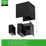 Lumo Qube Wandlamp Buitenlamp met Lichtbron - wandarmatuur - 380lm 1800K - Zwart - IP54