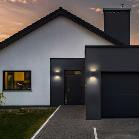 Applique extérieure Lumo Qube avec source lumineuse - applique murale - 380lm 1800K - Noir - IP54