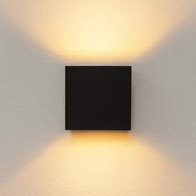 Applique extérieure Lumo Qube avec source lumineuse - applique murale - 380lm 1800K - Noir - IP54