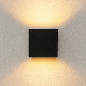 Applique extérieure Lumo Qube avec source lumineuse - applique murale - 380lm 1800K - Noir - IP54