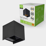Lumo Qube Wandlamp Buitenlamp met Lichtbron - wandarmatuur - 380lm 1800K - Zwart - IP54