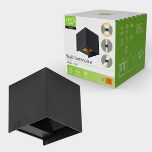 Applique extérieure Lumo Qube avec source lumineuse - applique murale - 380lm 1800K - Noir - IP54
