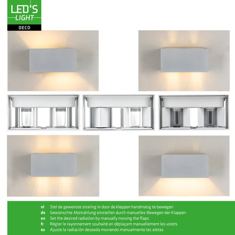 Lumo Recta blanc - Applique murale sans source lumineuse - 2x G9 non inclus - IP65