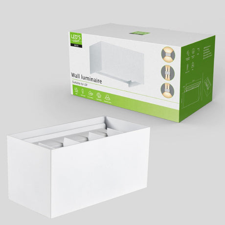 Lumo Recta blanc - Applique murale sans source lumineuse - 2x G9 non inclus - IP65
