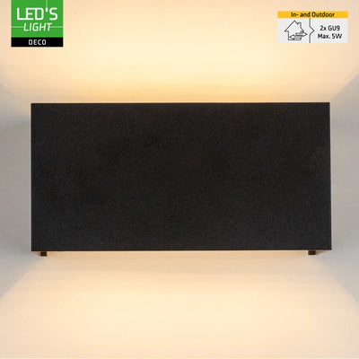 Lumo Recta Zwart - Wandarmatuur zonder lichtbron - Excl 2xG9 - IP65