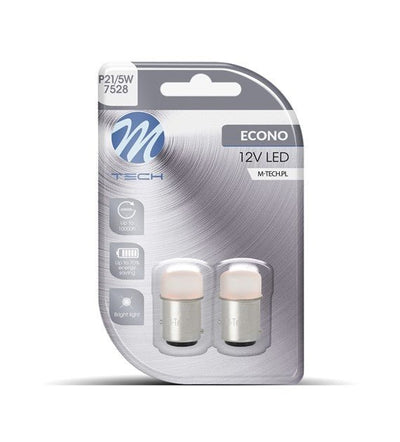 M-TECH 1157 P21/5W ampoule LED automobile, emballage de deux ampoules transparentes pour l’éclairage du véhicule