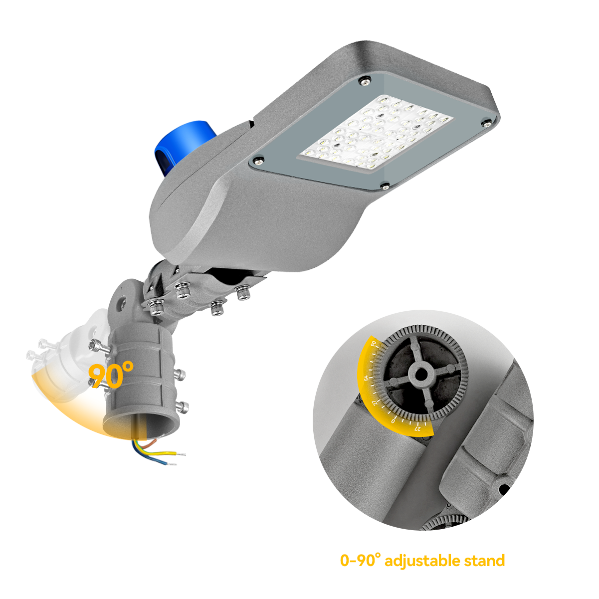 Mastadapter-adapter-lantaarnpaal-straatverlichting-60mm met 0-90 graden verstelbare standaard