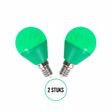 Lamp LED groen E27 2 stuks voor sfeervolle verlichting binnen en buiten