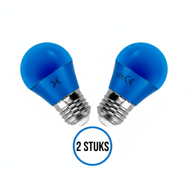 LED kogellampen 2 stuks 7W 600lm blauw 3000K IP20
