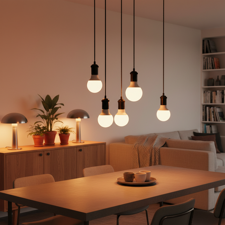 LED lampen hangend 5-pack met warm wit licht, ideaal voor sfeervolle huiskamers