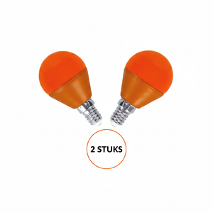 G45 kogellamp oranje 2 stuks - E14 LED lamp 4W=30W gloeilamp - 230V