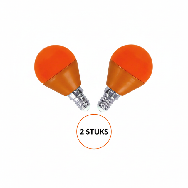 LED kogellampen 2 stuks 400lm oranje E27, IP20, energiezuinig en veelzijdig voor binnenverlichting