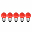 Lamp LED E27 5W 480lm 2700K IP20 5-pack met rode bolvormige lampen