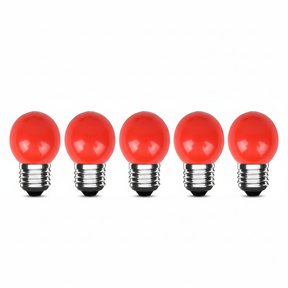 LED Kogellamp E27 Rood, 300 lumen, 3W, IP20, G45, 230V, 5 stuks