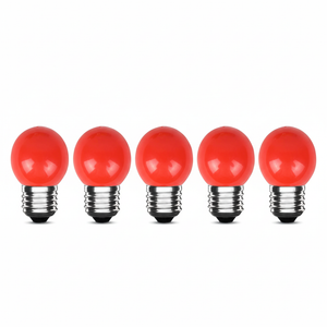 LED Kogellamp E27 Rood - 300 lumen - 3W - IP20 - G45 - 230V - 5 stuks