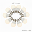 lamp led set 10 stuks 3000K warmwit voor sfeervolle verlichting