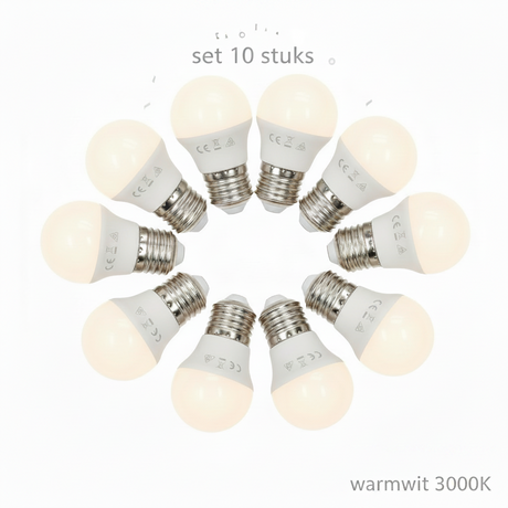 lamp led set 10 stuks 3000K warmwit voor sfeervolle verlichting