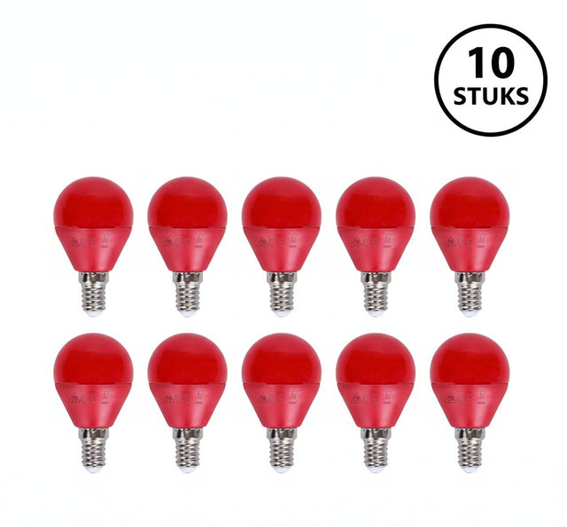 LED lamp prikkabel 10 stuks, E27, 3W, rood, IP20, voor decoratieve verlichting