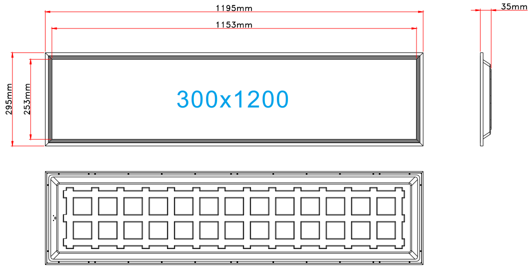 LED paneel 300x1200mm 5000lm 4000K IP20, ideaal voor kantoorverlichting