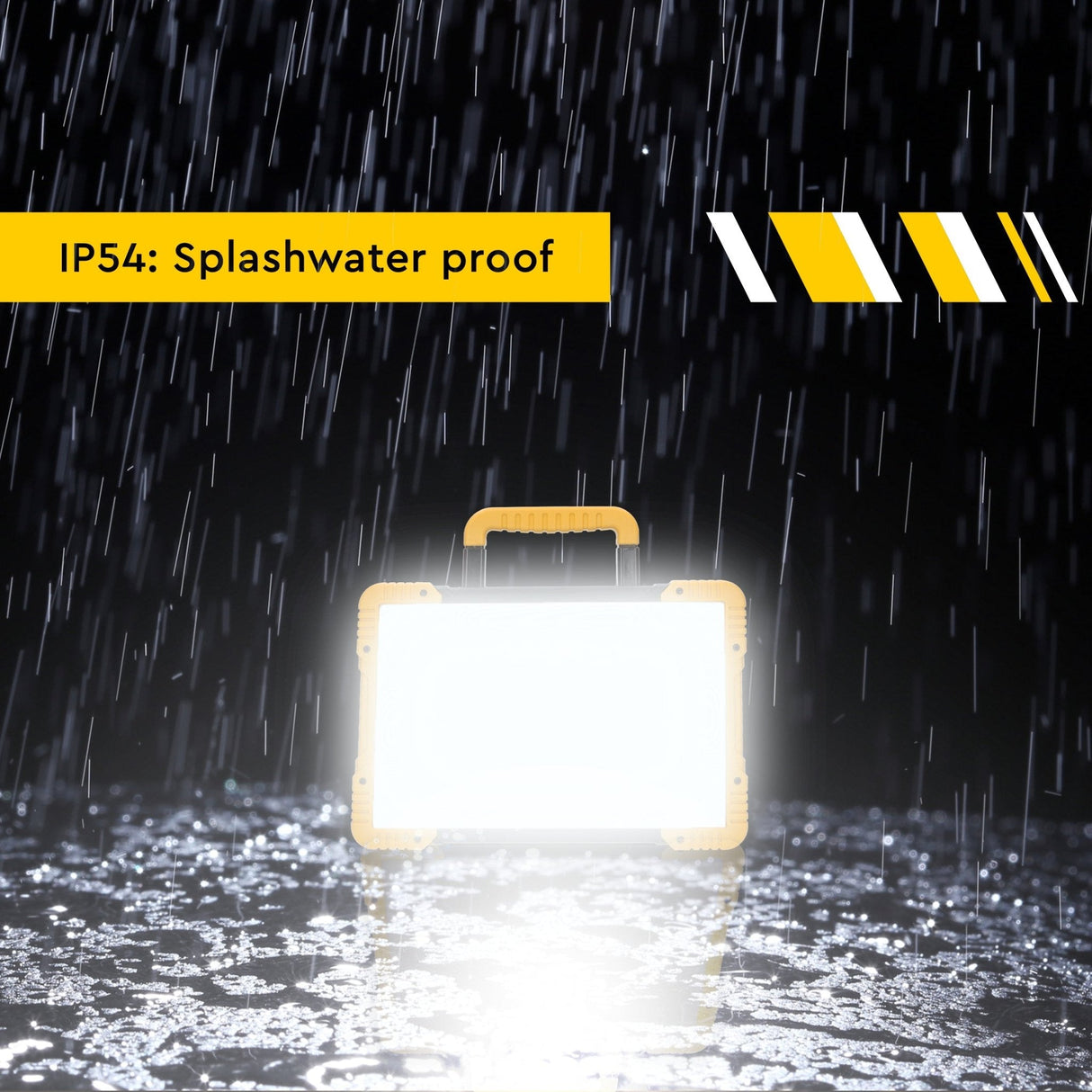 Hybride LED Bouwlamp - 5500 Lumen - 18V Accu + 230V - Dimbaar - IP54 IK08 - Inclusief Adapters - 47W