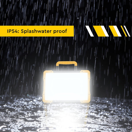 Projecteur de chantier LED hybride - 5500 lumens - Batterie 18V + 230V - Variable - IP54 IK08 - Adaptateurs inclus - 47W