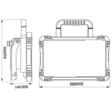 Hybride LED Bouwlamp - 5500 Lumen - 18V Accu + 230V - Dimbaar - IP54 IK08 - Inclusief Adapters - 47W