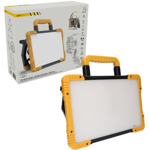 Hybride LED Bouwlamp - 5500 Lumen - 18V Accu + 230V - Dimbaar - IP54 IK08 - Inclusief Adapters - 47W