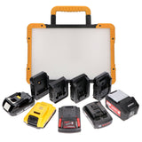 Hybride LED Bouwlamp - 5500 Lumen - 18V Accu + 230V - Dimbaar - IP54 IK08 - Inclusief Adapters - 47W