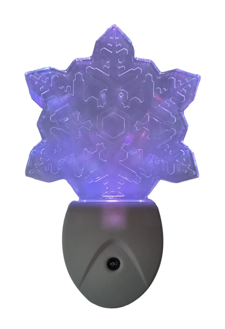 Veilleuse RGB flocon de neige | capteur jour/nuit | lumière à 7 couleurs 0,5 W - LEDPLANET.NL
