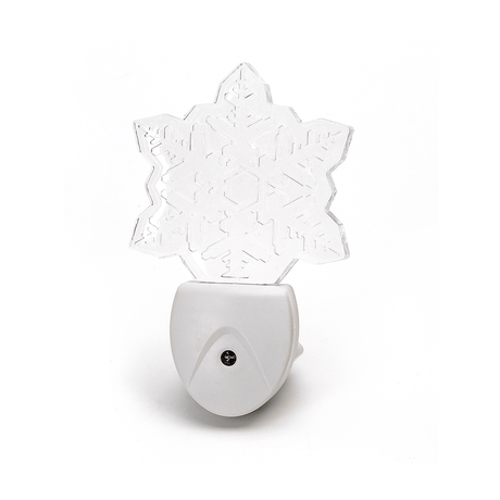 Nachtlampje RGB sneeuwvlok | dagnachtsensor | 7 kleuren licht 0.5W - LEDPLANET.NL