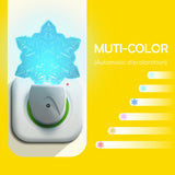 Nachtlampje RGB sneeuwvlok | dagnachtsensor | 7 kleuren licht 0.5W - LEDPLANET.NL