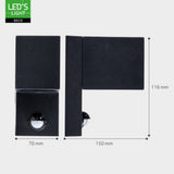 Applique murale LED avec capteur GU10 - Aluminium noir - IP44 - Capteur de mouvement - Éclairage vers le bas