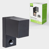 Applique murale LED avec capteur GU10 - Aluminium noir - IP44 - Capteur de mouvement - Éclairage vers le bas