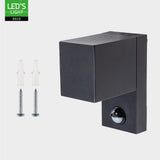 Applique murale LED avec capteur GU10 - Aluminium noir - IP44 - Capteur de mouvement - Éclairage vers le bas
