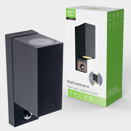 NØRD Up&Down Sensor - Aluminium - Applique murale - 2x GU10 - Noir