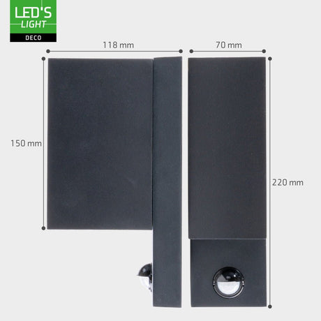 NØRD Up&Down Sensor - Aluminium - Applique murale - 2x GU10 - Noir