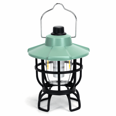Lampe de camping LED rechargeable Aigostar de couleur verte avec poignée pour une utilisation en extérieur