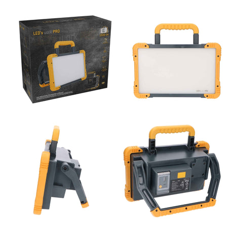 Accu Werklamp 1500 lumen, Hybride Oplaadbaar, Koelwit 5000K