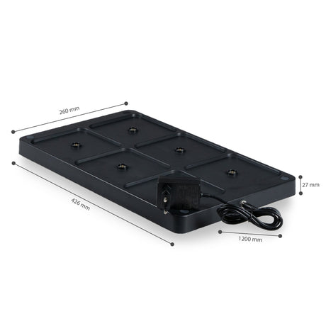Station de recharge pour 6 lampes de table LED rechargeables - Dock avec alimentation - Noir
