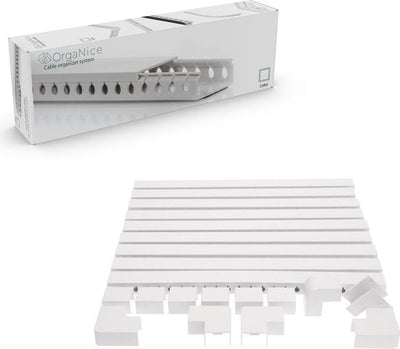 OrgaNice Kabelgoten Set - Zelfklevende organiser voor Bureau & TV - Wit