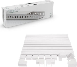 OrgaNice Kabelgoten Set - Zelfklevende organiser voor Bureau & TV - Wit